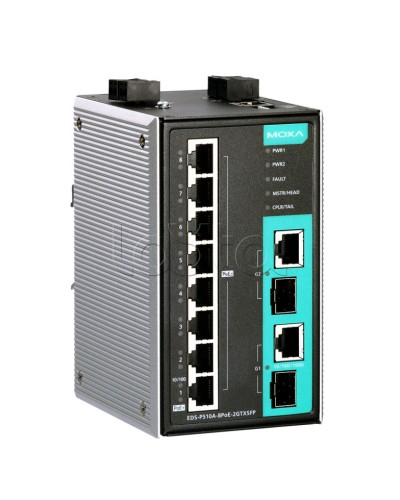 Коммутатор PoE 10-портовый Moxa EDS-P510A-8PoE-2GTXSFP-T в Петропавловске-Камчатском Коммутаторы Pintop.ru