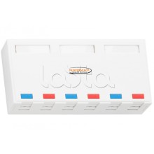 Корпус настенной розетки 6 портов NIKOMAX (NMC-MB6P-ST-WT)