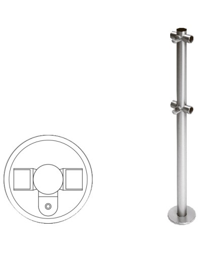 Cтойка ограждения Т-образная с 2-мя полупетлями (антик серебро) Oxgard в Петропавловске-Камчатском Ограждения Pintop.ru