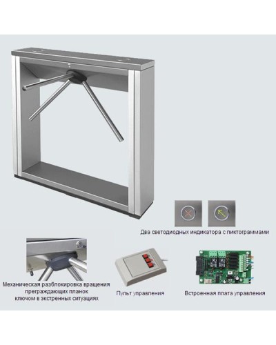 Турникет тумбовый электромеханический PERCo-TTD-03.2S (стандартные планки нержавеющая сталь) в Петропавловске-Камчатском Турникеты Pintop.ru