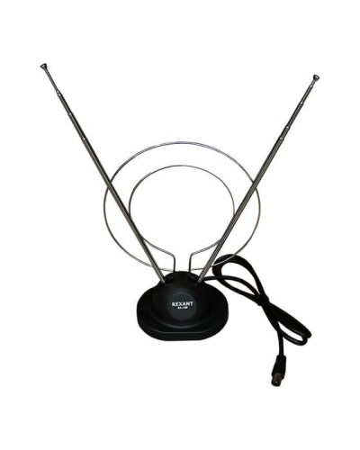 Антенна комнатная телескопическая на подставке «Усы+кольцо», RX-100 REXANT 34-0100 в Петропавловске-Камчатском Системы видеонаблюдения Pintop.ru