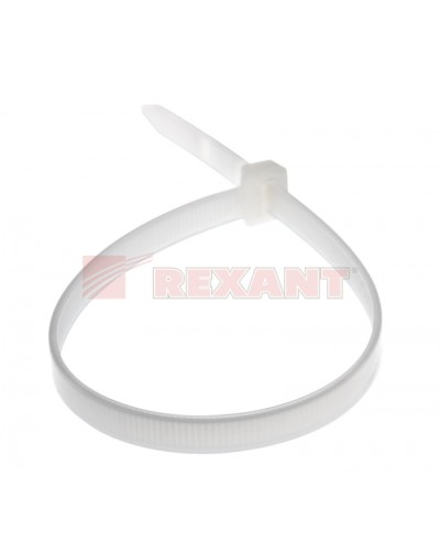 Хомут-стяжка нейлоновый, широкий 8х300 мм белый (100шт/уп) REXANT 07-0302 в Петропавловске-Камчатском Стяжки-хомуты Pintop.ru