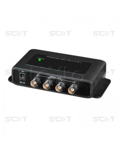 Усилитель-разветвитель видеосигнала HDCVI / TVI / AHD (1вх./4вых.) SC&T CD104HD в Петропавловске-Камчатском Видеоусилители, Модуляторы, Делители Pintop.ru