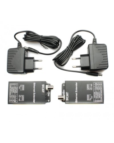 Комплект удлинителей Ethernet по коаксиальному кабелю до 1000м SC&T IP09CK в Петропавловске-Камчатском Видеоусилители, Модуляторы, Делители Pintop.ru