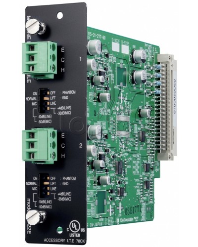 Модуль микрофонных / линейных входов (моно, 20 бит) TOA D-922E в Петропавловске-Камчатском Системы оповещения и трансляции TOA Pintop.ru