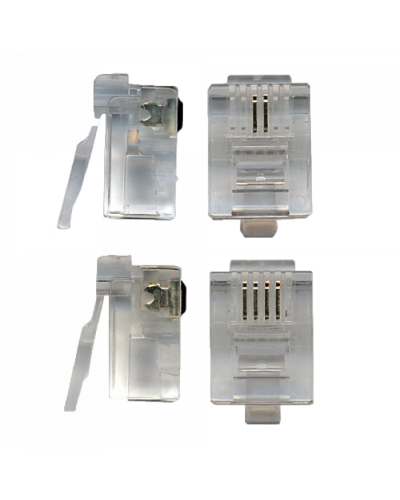 Коннектор RJ12 д/кабеля 4-ех контактный, 100 шт. TWT (TWT-PL12-6P4C/100) в Петропавловске-Камчатском Коннекторы и разъемы Pintop.ru