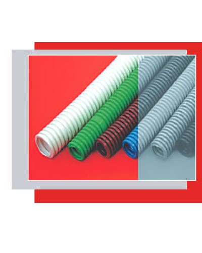 Труба гофрированная HFFR легкая диам 16 мм, с зондом, без галогена, трудногорючая, цвет серый Экопласт 20116HFR в Петропавловске-Камчатском Труба (ОКЛ) Экопласт Pintop.ru