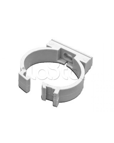 Держатель с защелкой для гофрированной или жесткой гладкой трубы D20 мм, цвет чёрный Экопласт 41620BL в Петропавловске-Камчатском Держатели, клипсы, скобы Pintop.ru