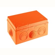 JBS210 Коробка огн. E110, о/п 210х150х100мм, без галогена,8 вых., IP55, 10P, (1,5-10 мм2), цвет оранж. Экопласт (43376HF)