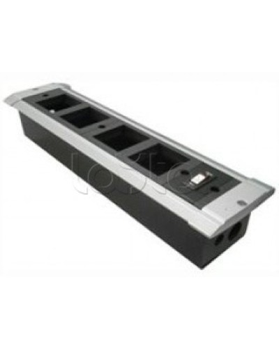 Блок настольный встраиваемый, с выключателем нагрузки на 4 модуля (45х45мм) для креп. к столу (алюмин) Экопласт 70324 в Петропавловске-Камчатском Аксессуары для кабель-канала Pintop.ru