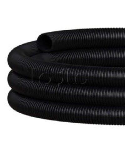 NR050 Двустен. труба ПНД гибкая откр. прокладки, SN26, с зондом, D50мм (50м) чёрный Экопласт (801050HFR-UF-BL) в Петропавловске-Камчатском Труба гофрированная Pintop.ru