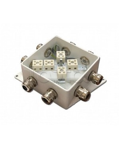 Коробка монтажная огнестойкая Гефест КМ-О (10к*10,0)-IP66-120х120, четыре ввода в Петропавловске-Камчатском Распределительные коробки Pintop.ru