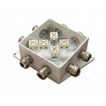 Коробка монтажная огнестойкая Гефест КМ-О (10к*6,0)-IP66-120х120, восемь вводов