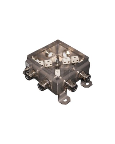 Коробка монтажная огнестойкая Гефест КМ-О (12к*10,0)-IP66 1212нерж, 8 вводов 123х123х60 в Петропавловске-Камчатском Распределительные коробки Pintop.ru