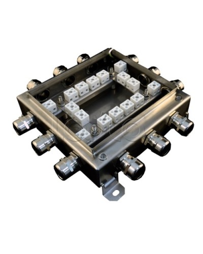 Коробка монтажная огнестойкая Гефест КМ-О (32к*10,0)-IP66 2020нерж, 12 вводов 200х200х60 в Петропавловске-Камчатском Распределительные коробки Pintop.ru