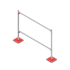 Опорная конструкция для горизонтальных прямоугольных воздуховодов и металлических лотков кабеленесущих систем TECHNORAPTOR FOOT 2000х1500 КМ-профиль (KM-TR-F-SSHRAD-2000-1500)