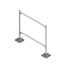 Опорная конструкция для горизонтальных прямоугольных воздуховодов и металлических лотков кабеленесущих систем TECHNORAPTOR STEELFOOT 1500х1500 КМ-профиль (KM-TR-STF-SSHRAD-1500-1500)