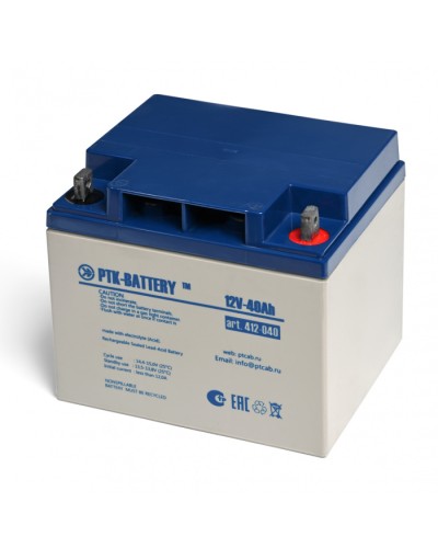 Аккумулятор свинцово-кислотный ПожТехКабель PTK-BATTERY АКБ 12V - 40Ah в Петропавловске-Камчатском Электротехническое оборудование Pintop.ru