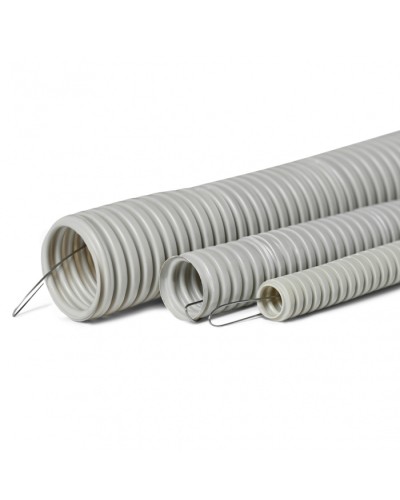 Труба гофр. тяжелая самозатух. ТГТ СЗПВХ 25 мм с зондом (50 м) ПожТехКабель 710-003 в Петропавловске-Камчатском Труба гофрированная Pintop.ru