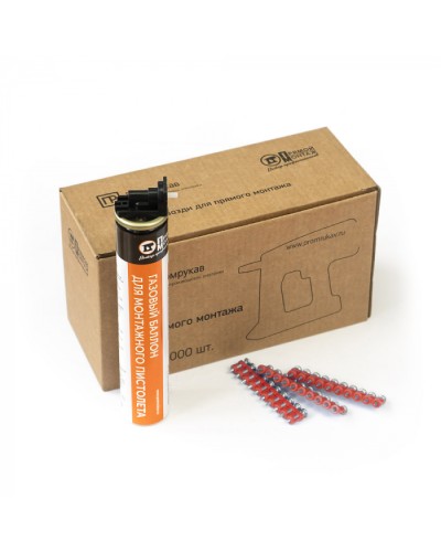 Комплект газовый баллон 165 мм и гвозди 3х19 мм (кованые) (1000 шт/уп) Промрукав (PR08.22649) в Петропавловске-Камчатском Аксессуары для кабель-канала Pintop.ru