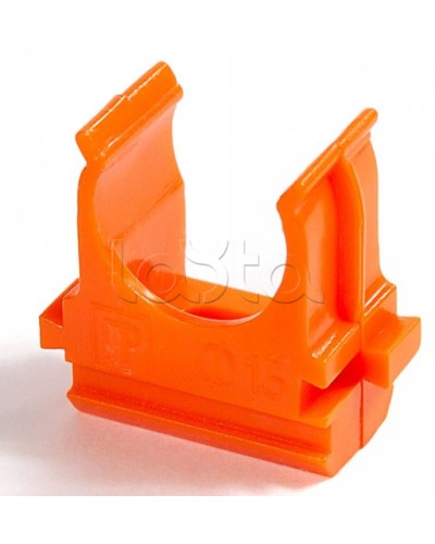 Крепёж-клипса для труб АБС-пластик оранжевая д25 в малой упаковке (10шт/500шт уп/кор) Промрукав (PR13.0068) в Петропавловске-Камчатском Держатели, клипсы, скобы Pintop.ru