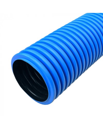 Труба гофр. двуст. ПНД жесткая тип 1250 (SN26) синяя d110 мм 5,7м (34,2м/уп) Промрукав (PR15.01052) в Петропавловске-Камчатском Труба гофрированная Pintop.ru