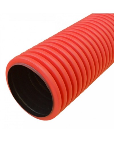 Труба гофрированная двустенная ПНД жесткая тип 750 (SN8) красная д200 6м (12м/уп) Промрукав (PR15.0188) в Петропавловске-Камчатском Труба гофрированная Pintop.ru
