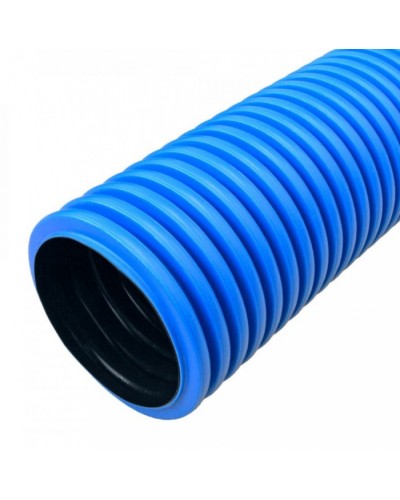 Труба гофрированная двустенная ПНД жесткая тип 750 (SN8) синяя д200 6м (12м/уп) Промрукав (PR15.0192) в Петропавловске-Камчатском Труба гофрированная Pintop.ru