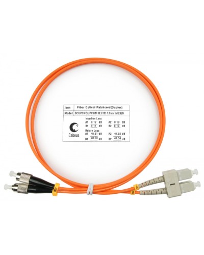 Шнур оптический duplex SC-FC 62,5/125 mm 1м LSZH Cabeus FOP-62-SC-FC-1m в Петропавловске-Камчатском Патч-корды оптические Pintop.ru