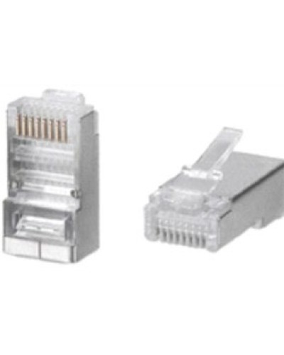 Разъем RJ-45(8P8C) под витую пару, категория 5e (50 µ/ 50 микродюймов), универсальный (для одножильного и многожильного кабеля) экранированный (100 шт) в Петропавловске-Камчатском Коннекторы и разъемы Pintop.ru