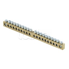 Шина PEN "ноль-земля" (6х9мм) 20 отверстий латунь крепеж по центру розничный стикер EKF PROxima (sn0-63-20-r)