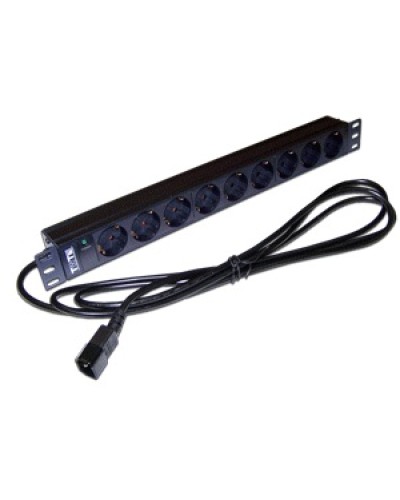 Блок розеток 19 9 шт. без выключателя, 10A 250V, шнур питания с вилкой C14, 3.0 м TWT TWT-PDU19-10A9P4-3.0 в Петропавловске-Камчатском Блоки розеток Pintop.ru
