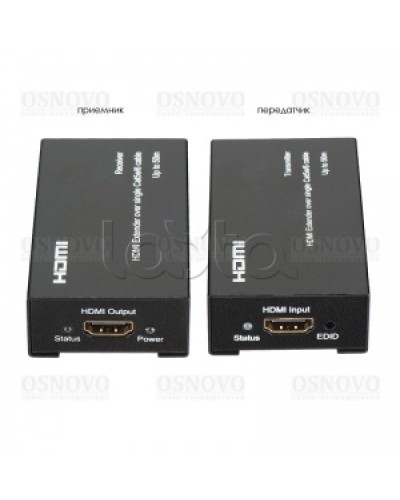 Комплект для передачи HDMI по одному кабелю витой пары CAT5e/6 до 50м OSNOVO TA-Hi/1+RA-Hi/1 в Петропавловске-Камчатском Видеоусилители, Модуляторы, Делители Pintop.ru