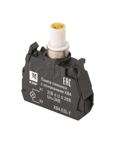 Лампа сменная c основанием XB4 желтая 24В EKF PROxima (XB4-ESL-Y) в Петропавловске-Камчатском Источники света(Лампы) Pintop.ru