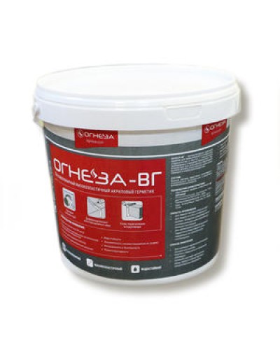 Герметик акриловый противопожарный Огнеза ОГНЕЗА-ВГ, ведро 3 кг., цвет красный в Петропавловске-Камчатском Дополнительное оборудование пожаротушения Pintop.ru