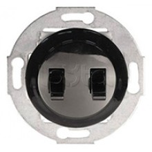 Экопласт Выключатель 2-рычажковый (схема 5) 10 A, 250 B (черный) Vintage