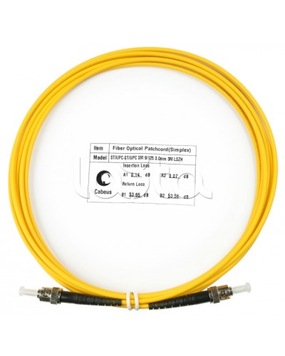 Патч-корд волоконно-оптический SM 9/125 simplex ST-ST LSZH (3 м) Cabeus FOP(s)-9-ST-ST-3M в Петропавловске-Камчатском Патч-корды оптические Pintop.ru