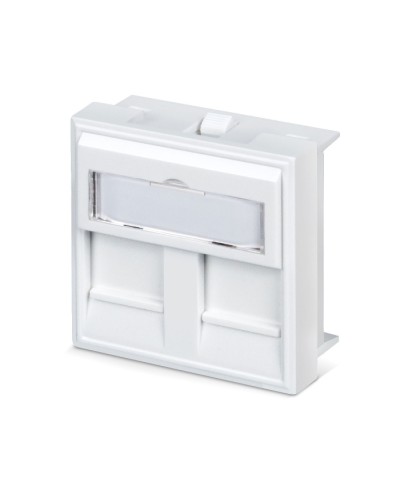 Вставка 45x45 (Mosaic) для 2 модулей формата Keystone Jack с маркером (FP-45-2M) Пожтехкабель СКС (202-032) в Петропавловске-Камчатском Модули Keystone Pintop.ru