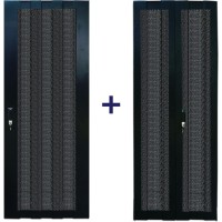 Комплект дверей 42U, 600 мм, черный, передняя - перфорированная, задняя - распашная перфорированная TWT TWT-CBB-DR42-6x-S-P1