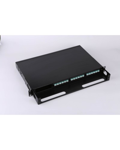 Бокс 19 на 4 кассеты MPO, 1U, черный LANMASTER LAN-FOBM-4MCS-1U в Петропавловске-Камчатском Кросс оптический Pintop.ru