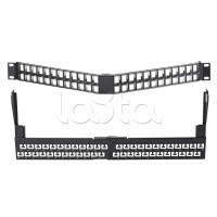 Коммутационная угловая панель 19” наборная, FTP, 1U, 48 портов, черный Eurolan (27A-00-48-01BL)