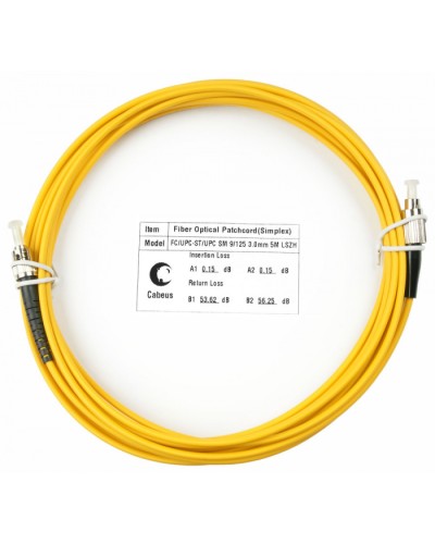 Шнур оптический simplex FC-ST 9/125 sm 5м LSZH Cabeus FOP(s)-9-FC-ST-5m в Петропавловске-Камчатском Патч-корды оптические Pintop.ru
