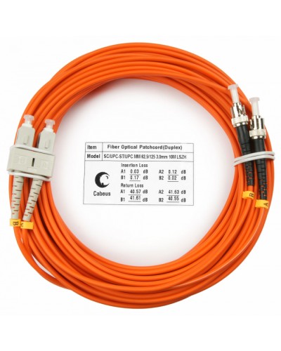 Шнур оптический duplex SC-ST 62,5/125 mm 15м LSZH Cabeus FOP-62-SC-ST-15m в Петропавловске-Камчатском Патч-корды оптические Pintop.ru