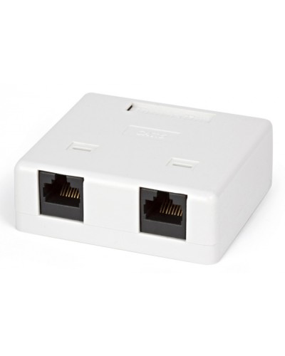 Розетка компьютерная RJ-45(8P8C) Hyperline SB1-2-8P8C-C6-WH в Петропавловске-Камчатском Розетки компьютерные и телефонные Pintop.ru